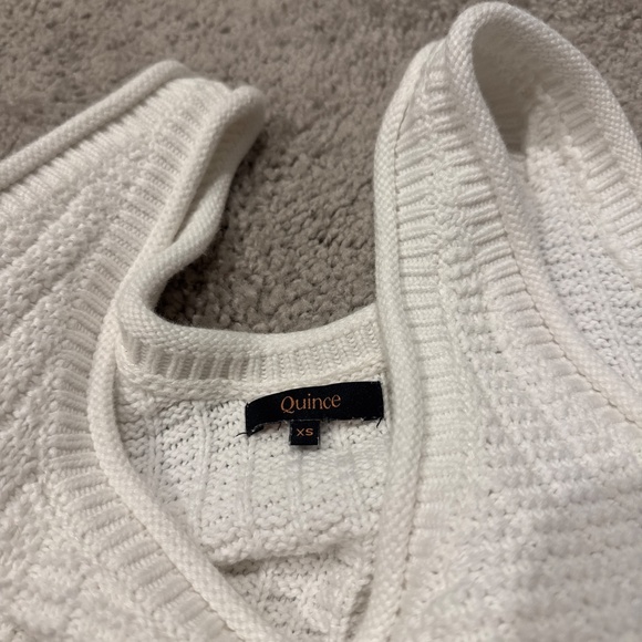 Quince 100% Organic Cotton Waffle Cropped Sweater Tank, Ivory - Picture 5 of 5